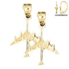 Pendientes Avión de Oro de 14K o 18K