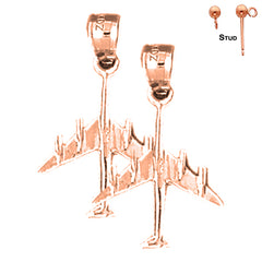 Pendientes Avión de Oro de 14K o 18K