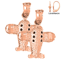 14K or 18K Gold Airplane Earrings