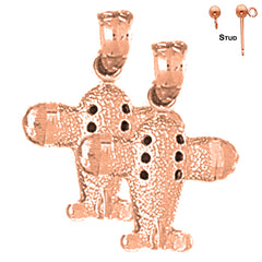 14K or 18K Gold Airplane Earrings