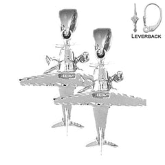 14K or 18K Gold Airplane Earrings