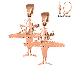 14K or 18K Gold Airplane Earrings