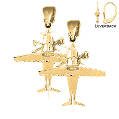 14K or 18K Gold Airplane Earrings