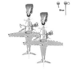 14K or 18K Gold Airplane Earrings
