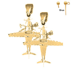 14K or 18K Gold Airplane Earrings