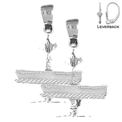 14K or 18K Gold 3D Airplane Earrings