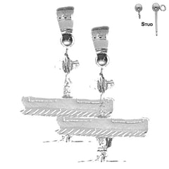 14K or 18K Gold 3D Airplane Earrings