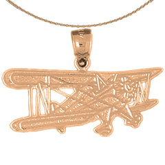 10K, 14K or 18K Gold Airplane Pendant