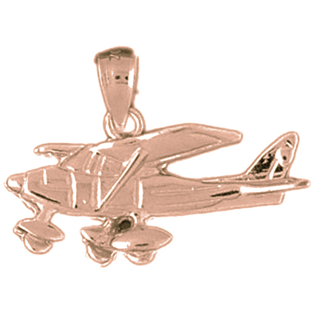 10K, 14K or 18K Gold Airplane Pendant