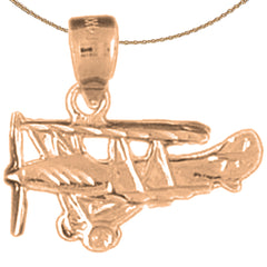 Flugzeuganhänger aus 10 Karat, 14 Karat oder 18 Karat Gold