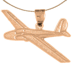 10K, 14K or 18K Gold Airplane Pendant