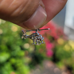 10K, 14K or 18K Gold 3D Helicopter Pendant