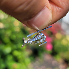 10K, 14K or 18K Gold 3D Helicopter Pendant