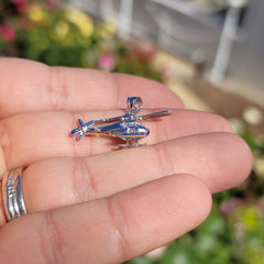 10K, 14K or 18K Gold 3D Helicopter Pendant