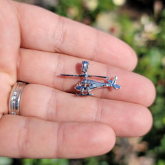 10K, 14K or 18K Gold 3D Helicopter Pendant