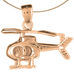 10K, 14K or 18K Gold Helicopter Pendant