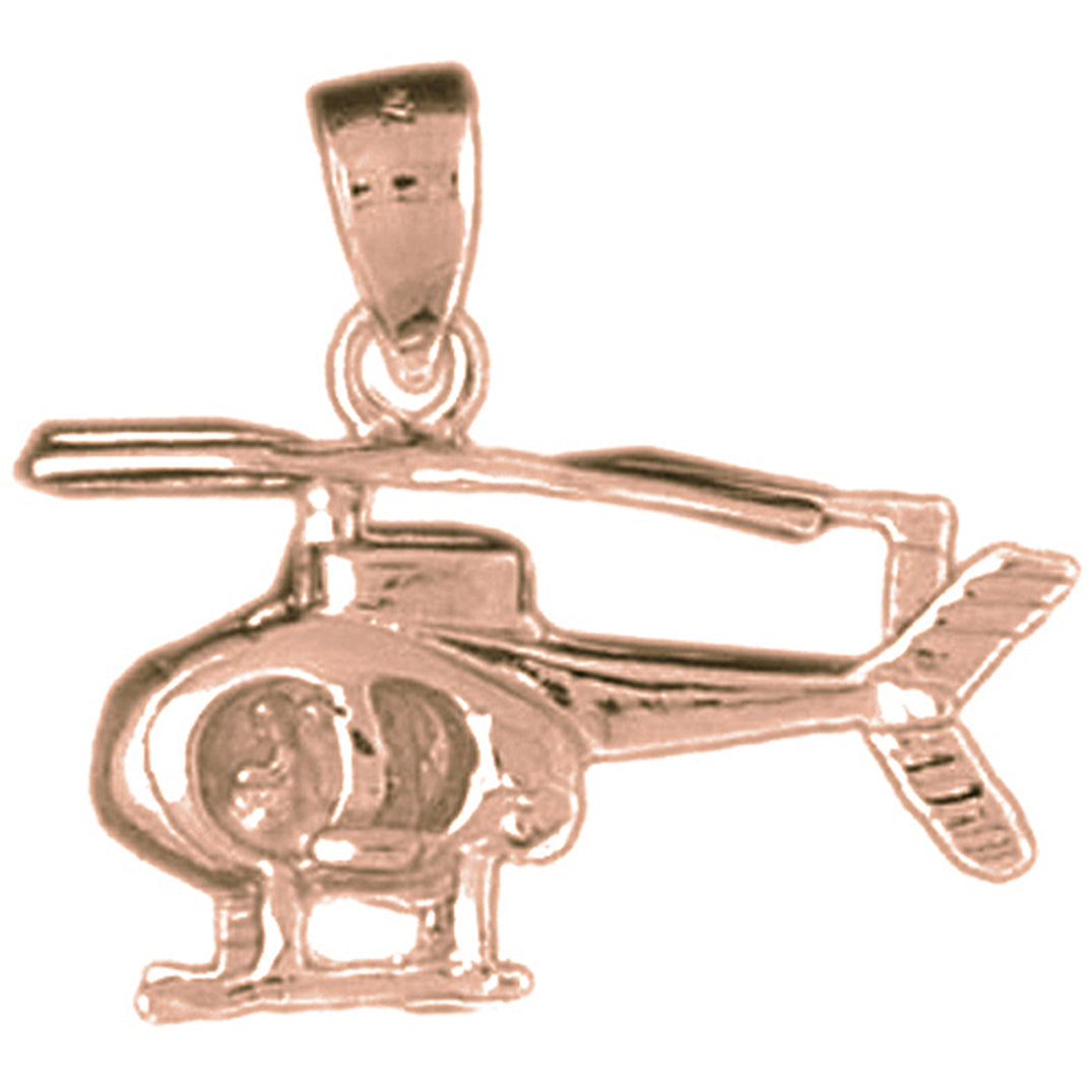 10K, 14K or 18K Gold Helicopter Pendant