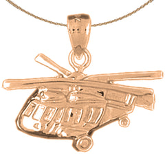 10K, 14K or 18K Gold Helicopter Pendant