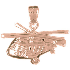 10K, 14K or 18K Gold Helicopter Pendant