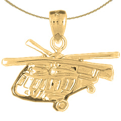 10K, 14K or 18K Gold Helicopter Pendant