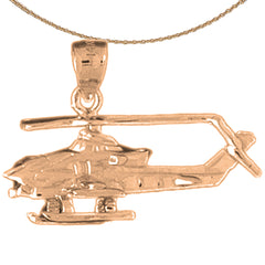 10K, 14K or 18K Gold Helicopter Pendant