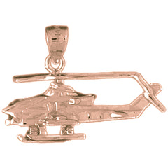 10K, 14K or 18K Gold Helicopter Pendant