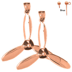 14K or 18K Gold Propeller Earrings