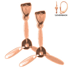 14K or 18K Gold Propeller Earrings
