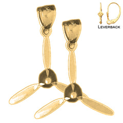 14K or 18K Gold Propeller Earrings