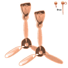 14K or 18K Gold Propeller Earrings