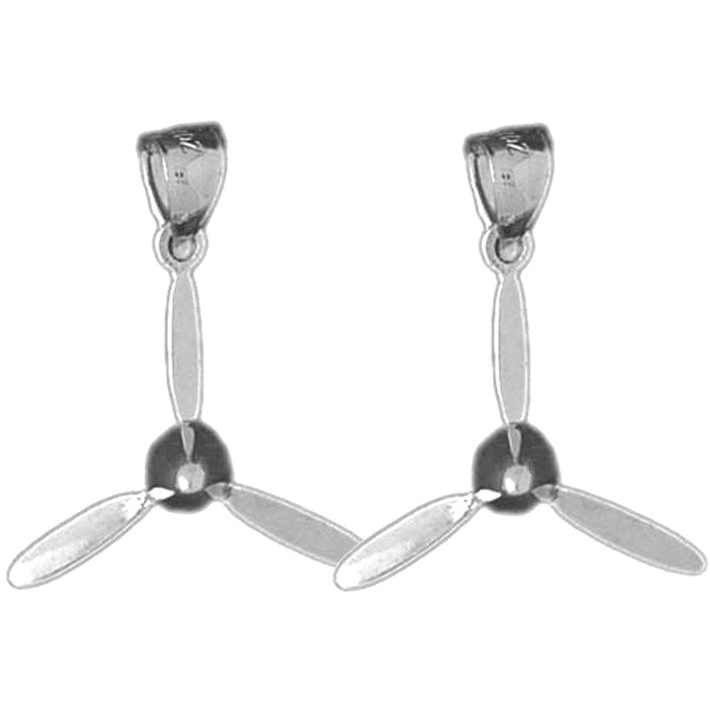 14K or 18K Gold 23mm Propeller Earrings