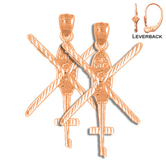 Pendientes Helicóptero de Oro de 14K o 18K