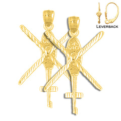 Pendientes Helicóptero de Oro de 14K o 18K