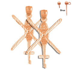 Pendientes Helicóptero de Oro de 14K o 18K