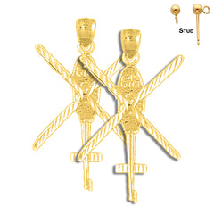 Pendientes Helicóptero de Oro de 14K o 18K
