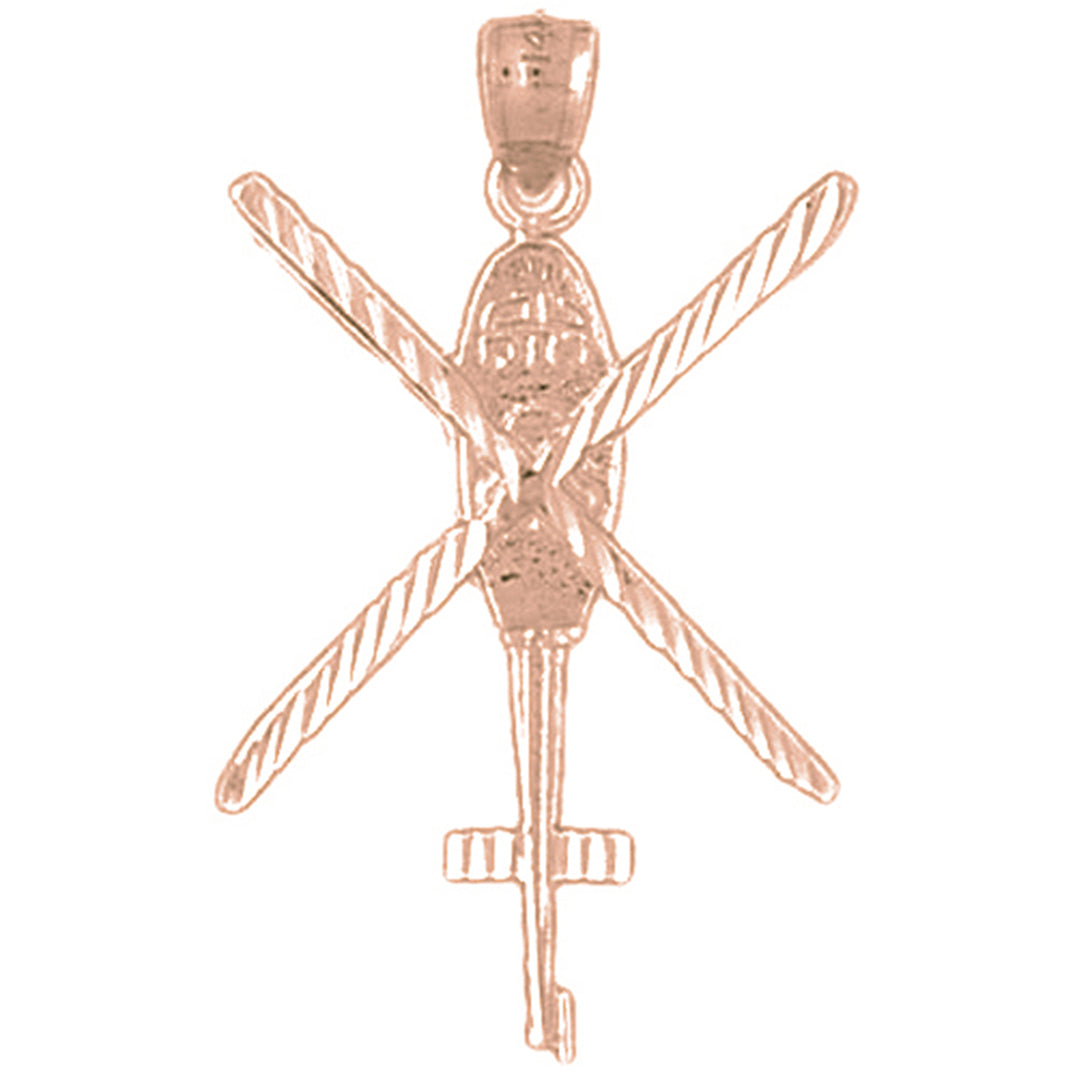 14K or 18K Gold Helicopter Pendant