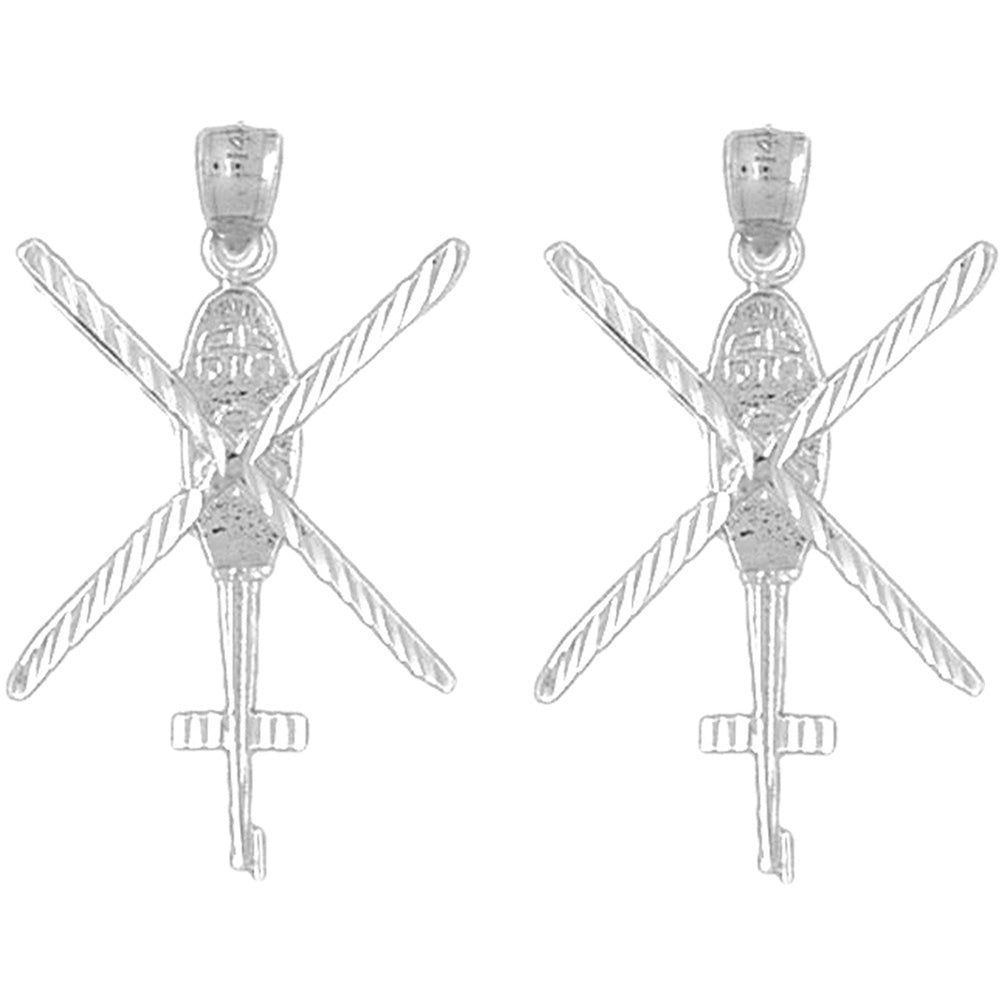 14K or 18K Gold 34mm Helicopter Earrings