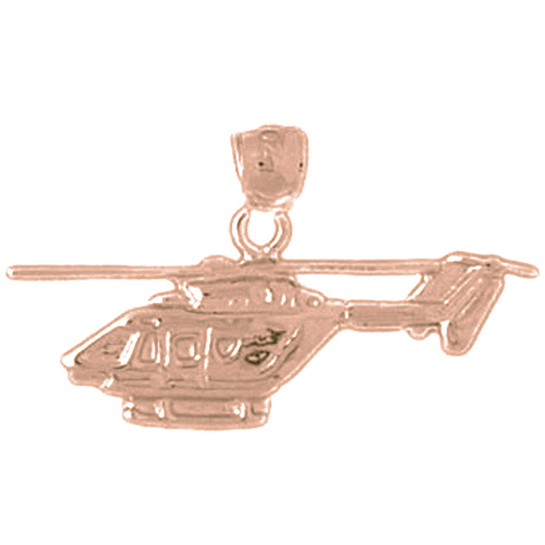 14K or 18K Gold Helicopter Pendant
