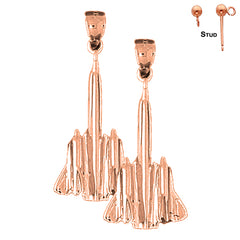 14K or 18K Gold Airplane Earrings
