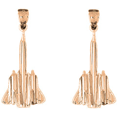 14K or 18K Gold 34mm Airplane Earrings