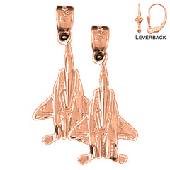 14K or 18K Gold Airplane Earrings