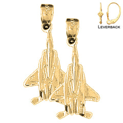 14K or 18K Gold Airplane Earrings