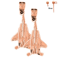 14K or 18K Gold Airplane Earrings