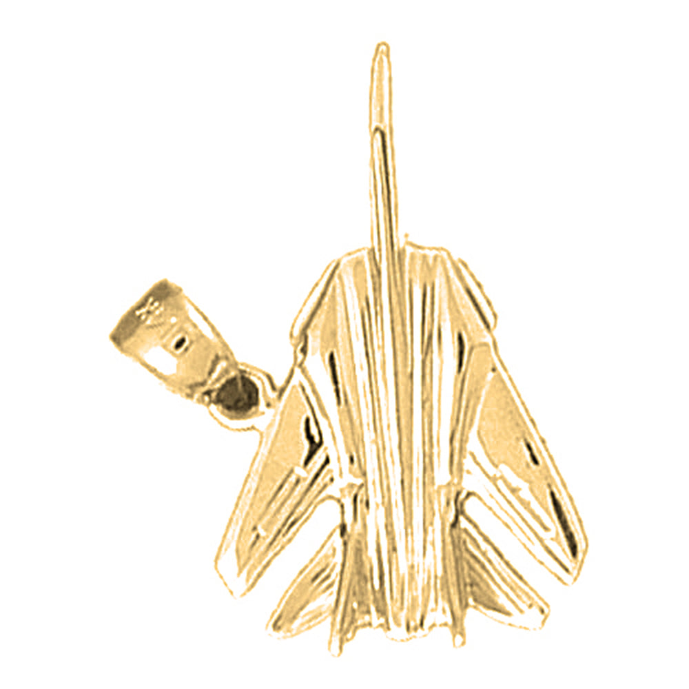 10K, 14K or 18K Gold Airplane Pendant