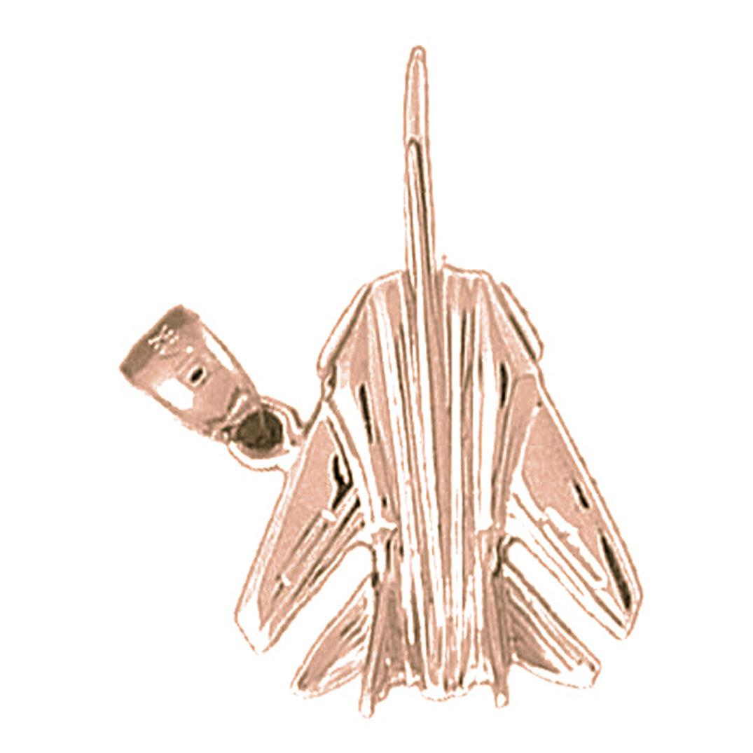 10K, 14K or 18K Gold Airplane Pendant