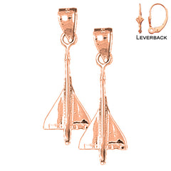 14K or 18K Gold Airplane Earrings