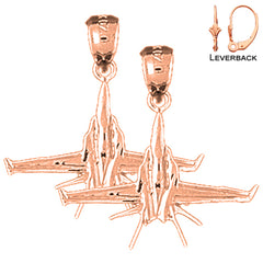 14K or 18K Gold Airplane Earrings