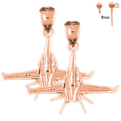 14K or 18K Gold Airplane Earrings