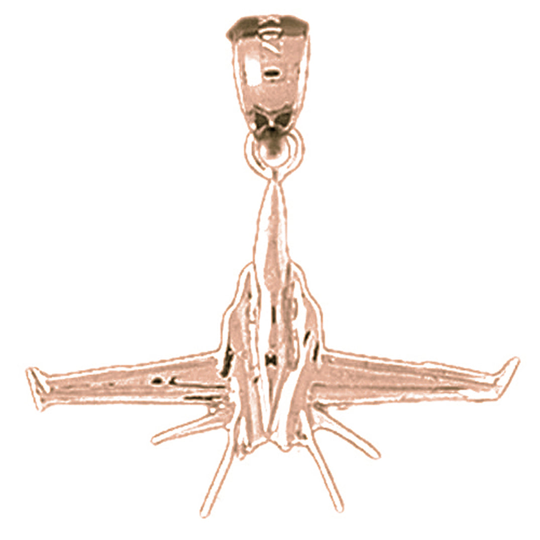 14K or 18K Gold Airplane Pendant