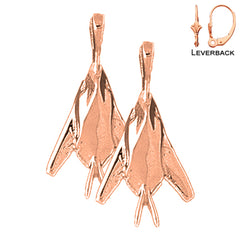 14K or 18K Gold Airplane Earrings